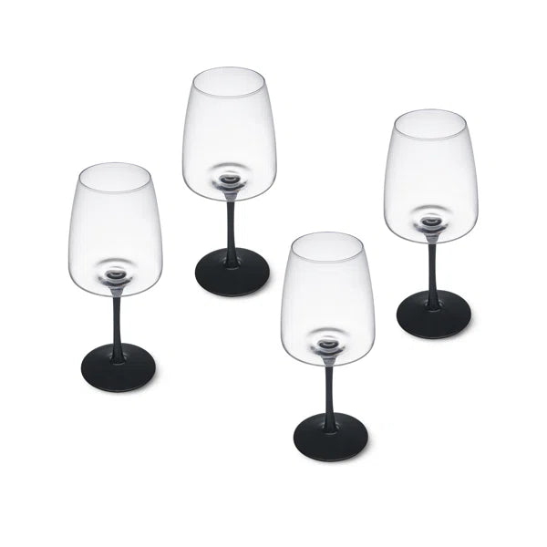 Premium Mikasa Palermo 4-Piece Crystal Red Wine Glass Set - 450ml Large Bowl for Optimal Aeration - Perfect for Dinner Parties, Wine Tasting & Romantic Evenings