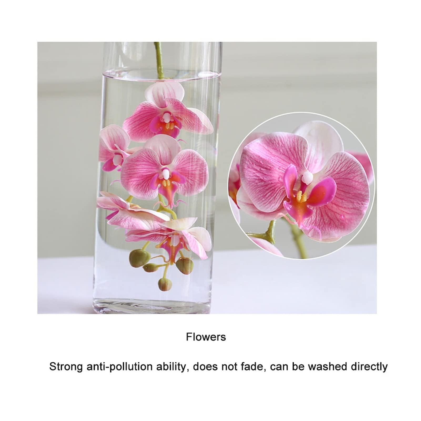 Artificial Phalaenopsis Orchid Flowers - Fake Bonsai Plant with Vase for Home Decor, Dining Table, Living Room & Bedroom | Yellow Silk Floral Arrangement | Perfect for Wedding Centerpieces, Office Decor & Gift Giving
