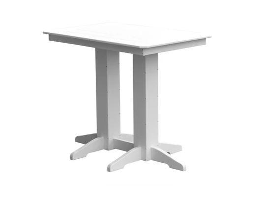 A & L Furniture Bar Table with Free 2 Umbrella Holes - Outdoor Patio, Backyard, Poolside & Restaurant Dining Height Table - Perfect for Entertaining & Relaxing