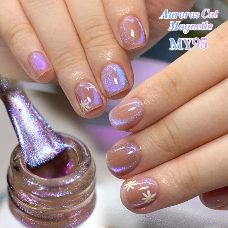 Auroras Cat Magnetic Gel Polish MY95 Angel Tears 10ml - Long Lasting Nail Polish for Salon & Home Manicure - Perfect for Parties, Weddings & Special Occasions