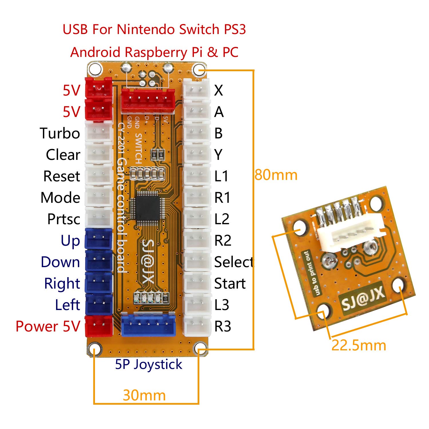 Zero Delay USB Arcade Game Encoder - Joystick & Button Controller for Nintendo Switch, PC, PS3, Raspberry Pi | Perfect for Retro Gaming & DIY Arcade Builds