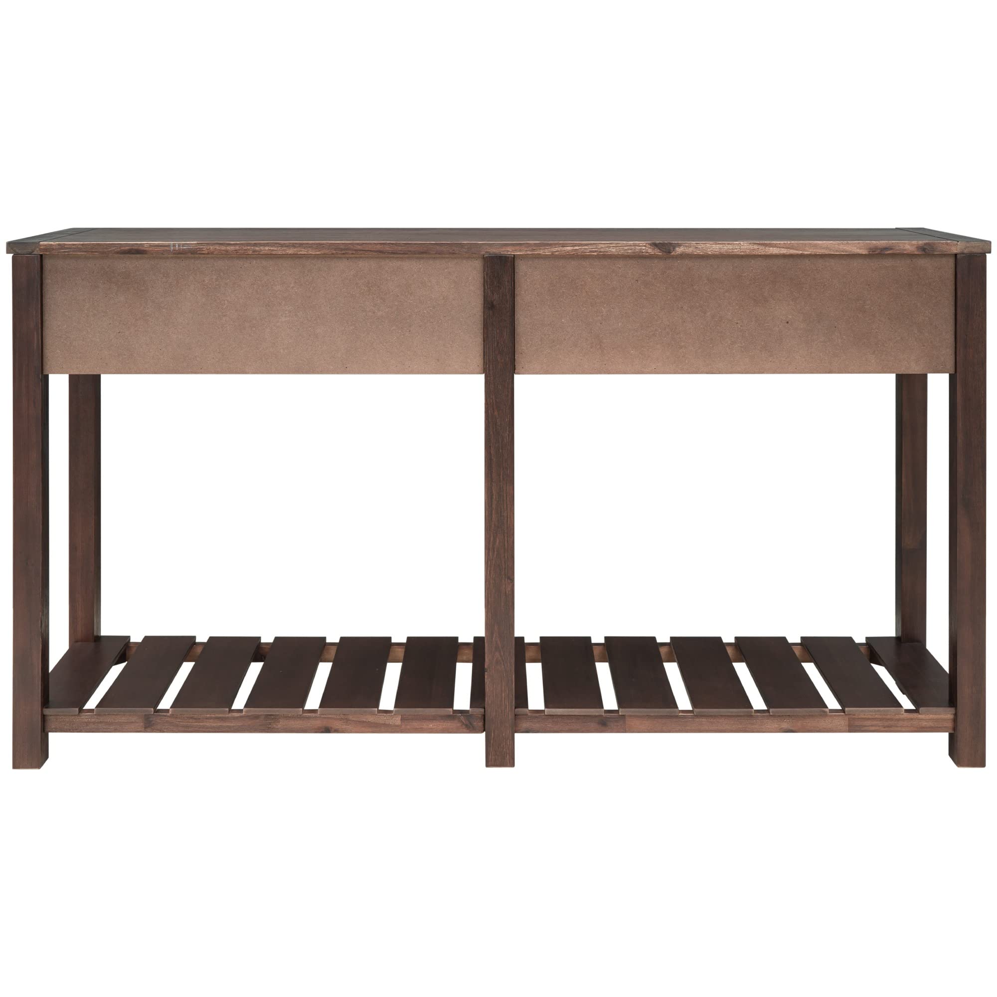 Solid Wood Console Table with 2 Drawers & Slatted Shelf - Entryway Sofa Table with Storage for Living Room, Hallway, Bedroom - Espresso Brown Finish for Home Decor & Organization