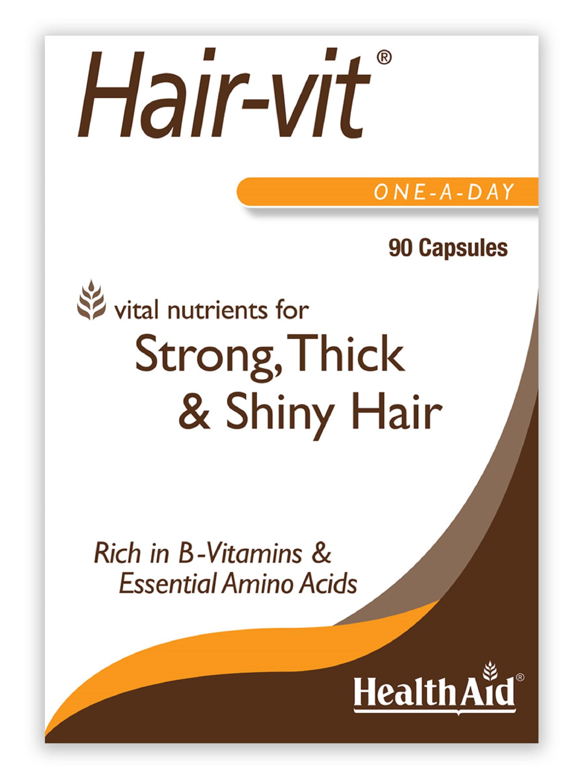 Hair VIT 90 Capsules - Daily Hair Growth Supplement with B-Vitamins & Amino Acids for Strong, Thick & Shiny Hair - Supports Healthy Hair Growth for Men & Women - Perfect for Daily Hair Care Routine