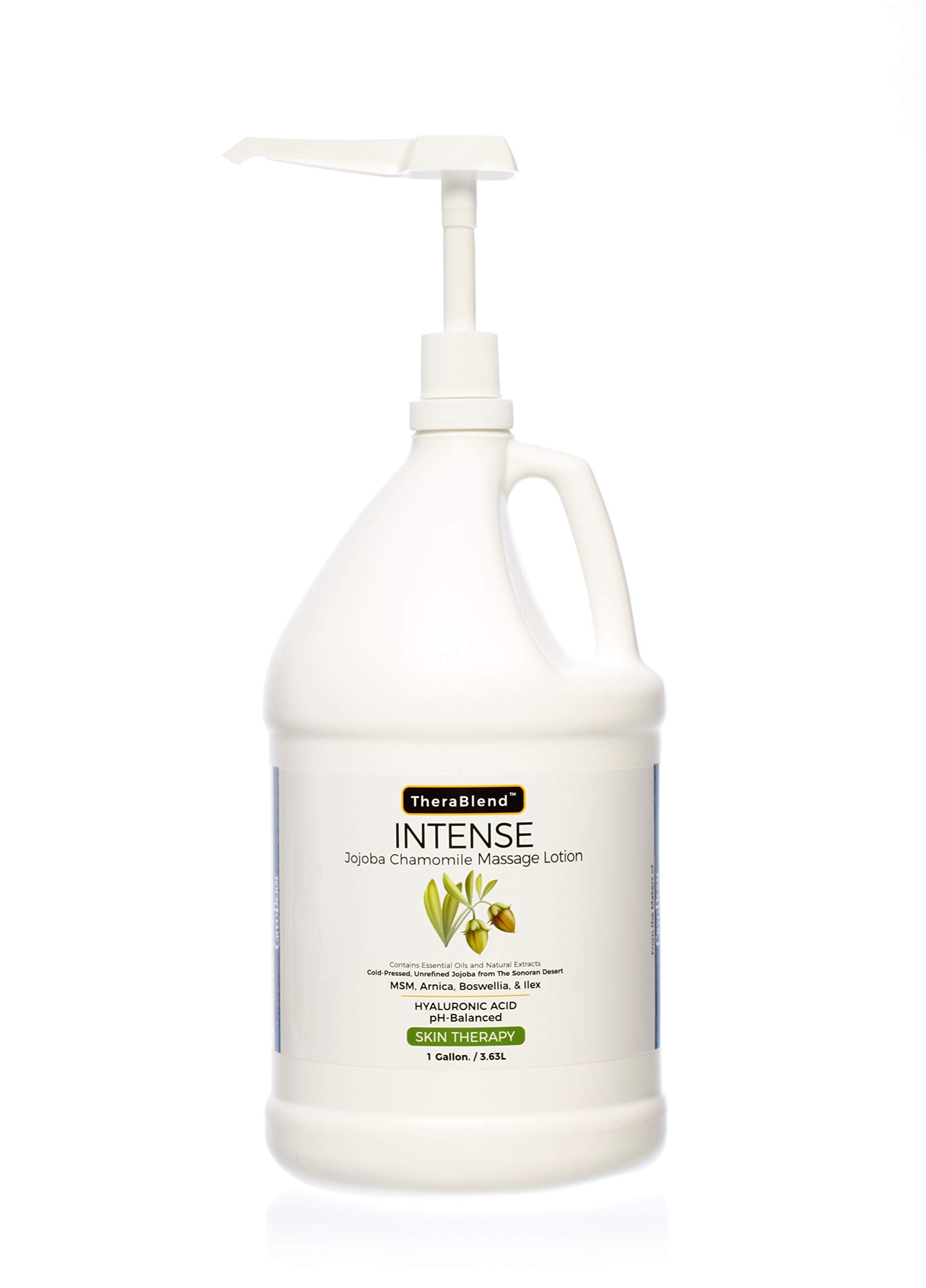 TheraBlend Intense Jojoba & Chamomile Moisturizing Lotion - 1 Gallon Size for Professional Spa, Massage Therapy & Dry Skin Relief
