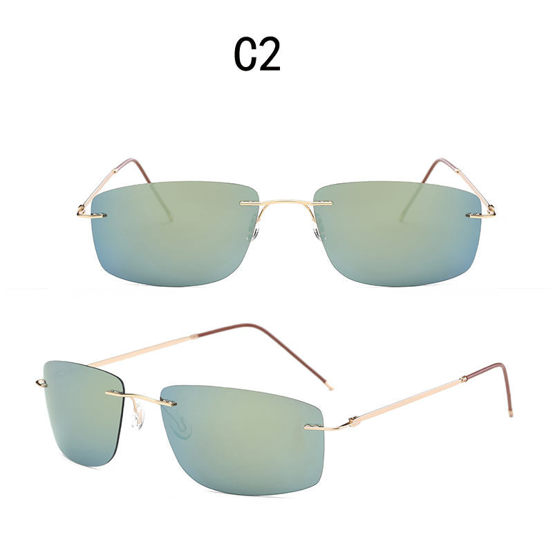 VisionAir Rimless Large Rectangle Polarized Sunglasses for Men & Women - UV400 Protection, Lightweight & Stylish - Perfect for Driving, Beach, and Outdoor Activities