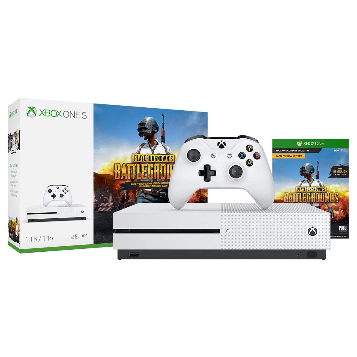 Xbox One S 1TB Console - PLAYERUNKNOWN'S BATTLEGROUNDS Bundle (Renewed) | HD Gaming, 4K Streaming | Perfect for Battle Royale Fans & Online Multiplayer Gaming