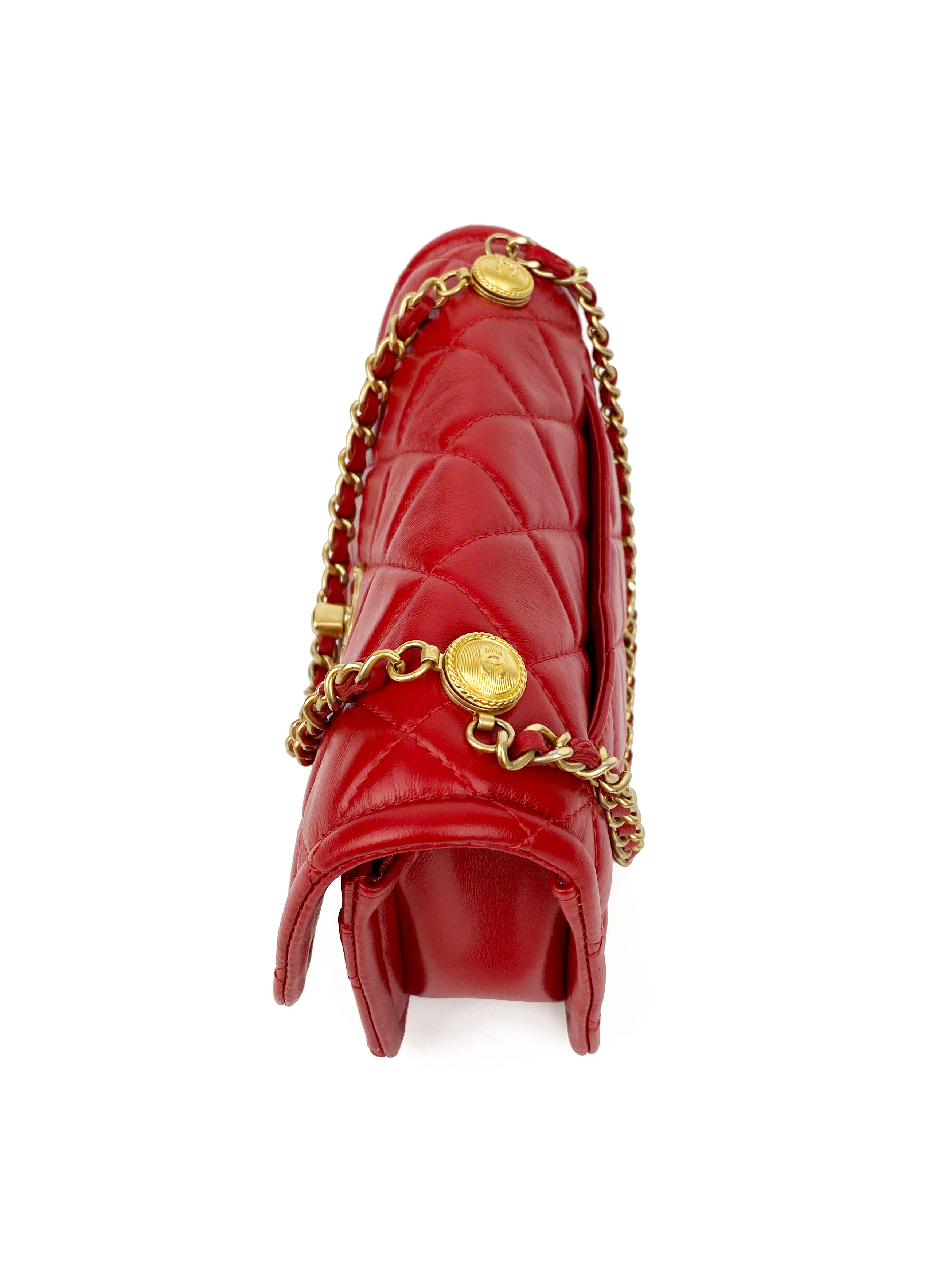 Chanel Small Red Flap Bag - Classic Quilted Leather Crossbody Purse for Women | Perfect for Date Night, Parties & Special Occasions