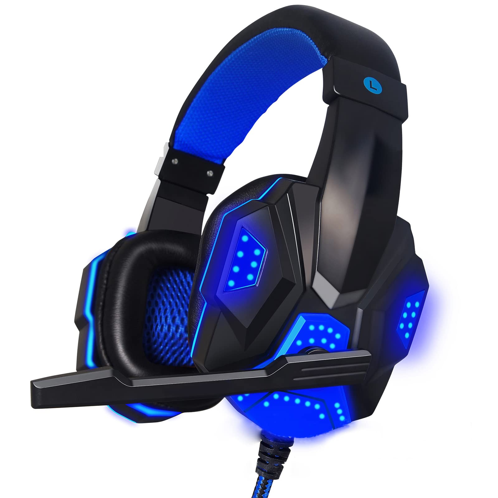 Bass HD Wired Gaming Headphones with Noise Isolation & Built-in Mic - Lightweight On-Ear Design for PC, Laptop & Console Gaming - Perfect for Esports, Streaming & Online Meetings