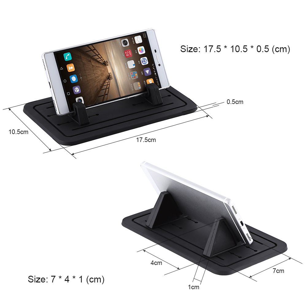 Universal Silicone Car Phone Holder - Anti-Slip Dashboard Mount for Smartphones, Perfect for Driving & Office Use
