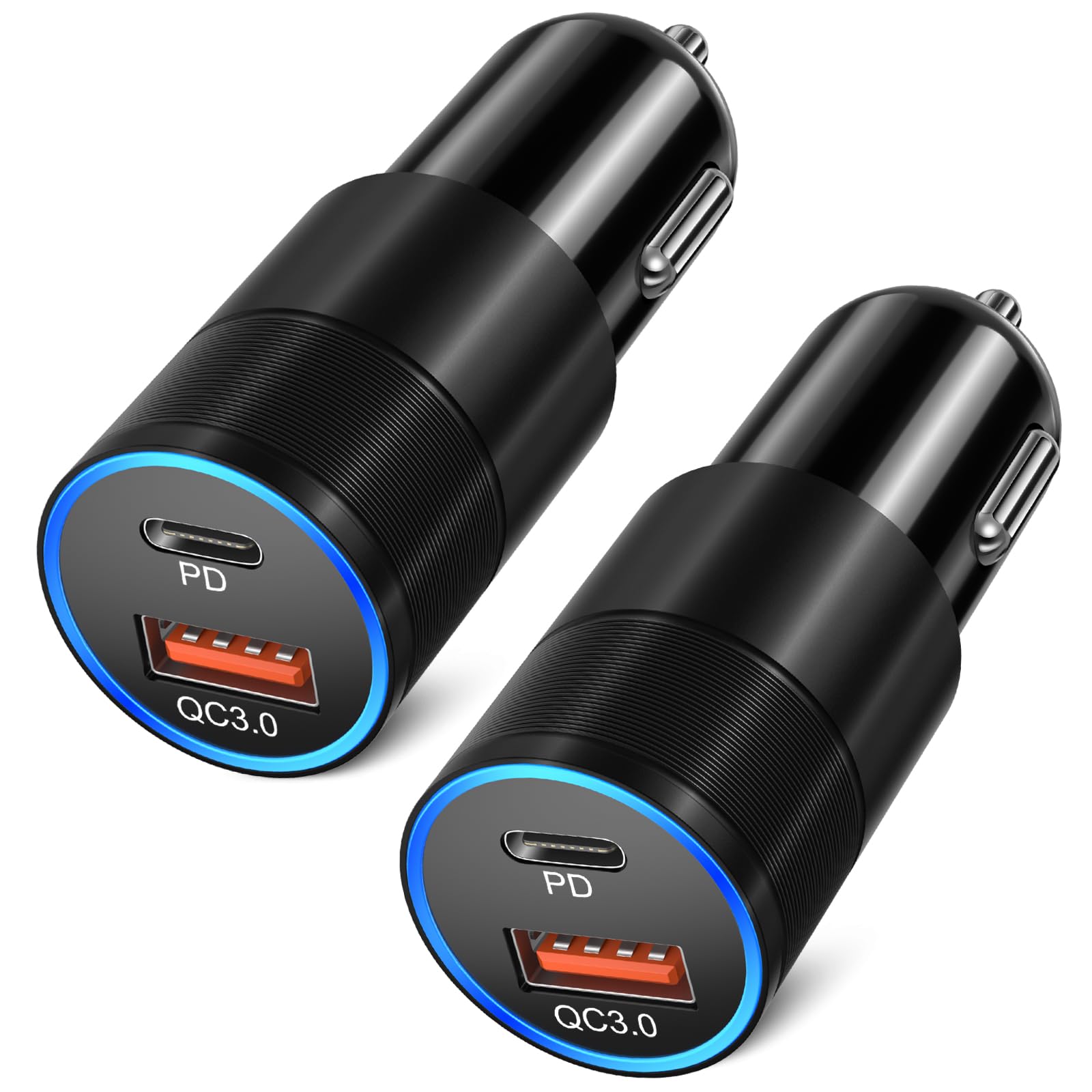 Bangfun 2-Pack 36W Dual USB C Car Charger - Fast Charging Adapter for iPhone 16/15/14/13/12/11 Pro Max & Galaxy S23/S22/A53/A14/A35 - Perfect for Road Trips & Daily Commutes