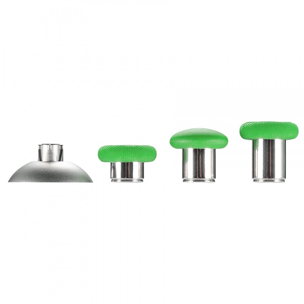 eXtremeRate Green Metal Magnetic Thumbsticks for Xbox One Elite & PS4 Slim Controller - Durable Replacement Joysticks with Carry Case - Perfect for Gaming, FPS, and Competitive Play
