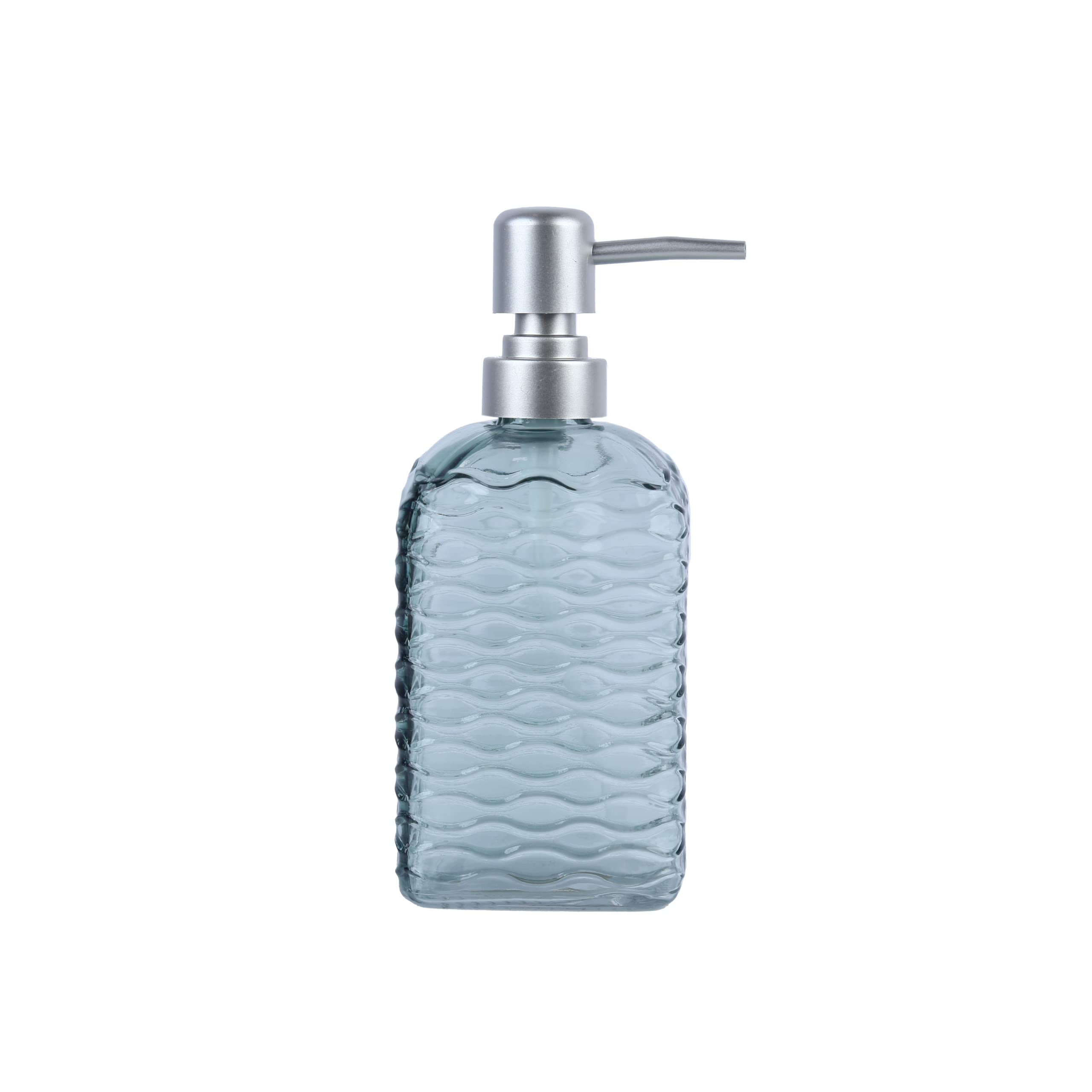 Quilted Glass Soap Dispenser with Pump - Elegant Sage Green Bathroom Decor | Perfect for Kitchen, Bathroom Sink & Guest Washroom Accessories
