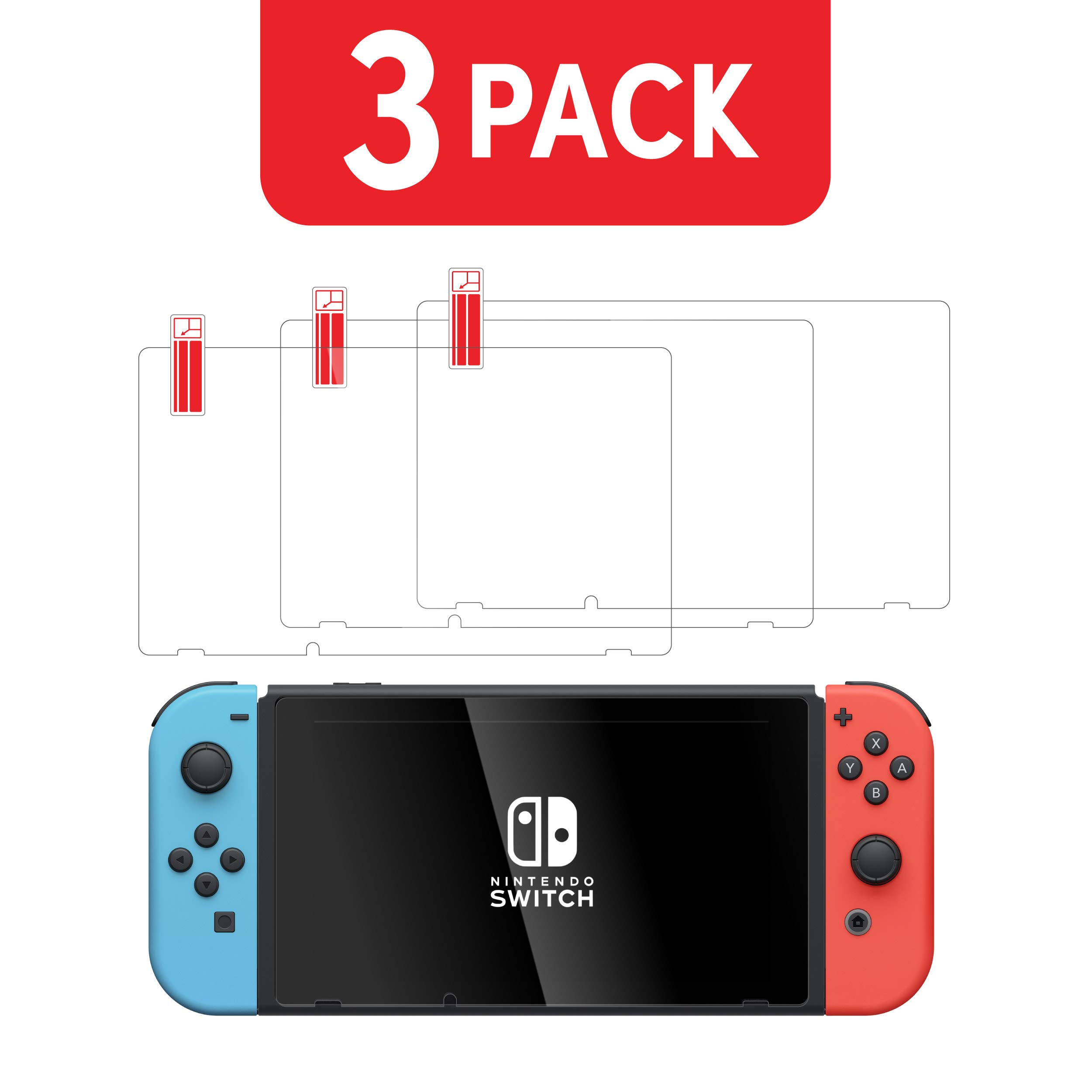 Nintendo Switch Joy-Con & Pro Controller Charging Dock with Screen Protector - Fast Charging Station for Switch Accessories - Perfect for Gaming at Home or On the Go