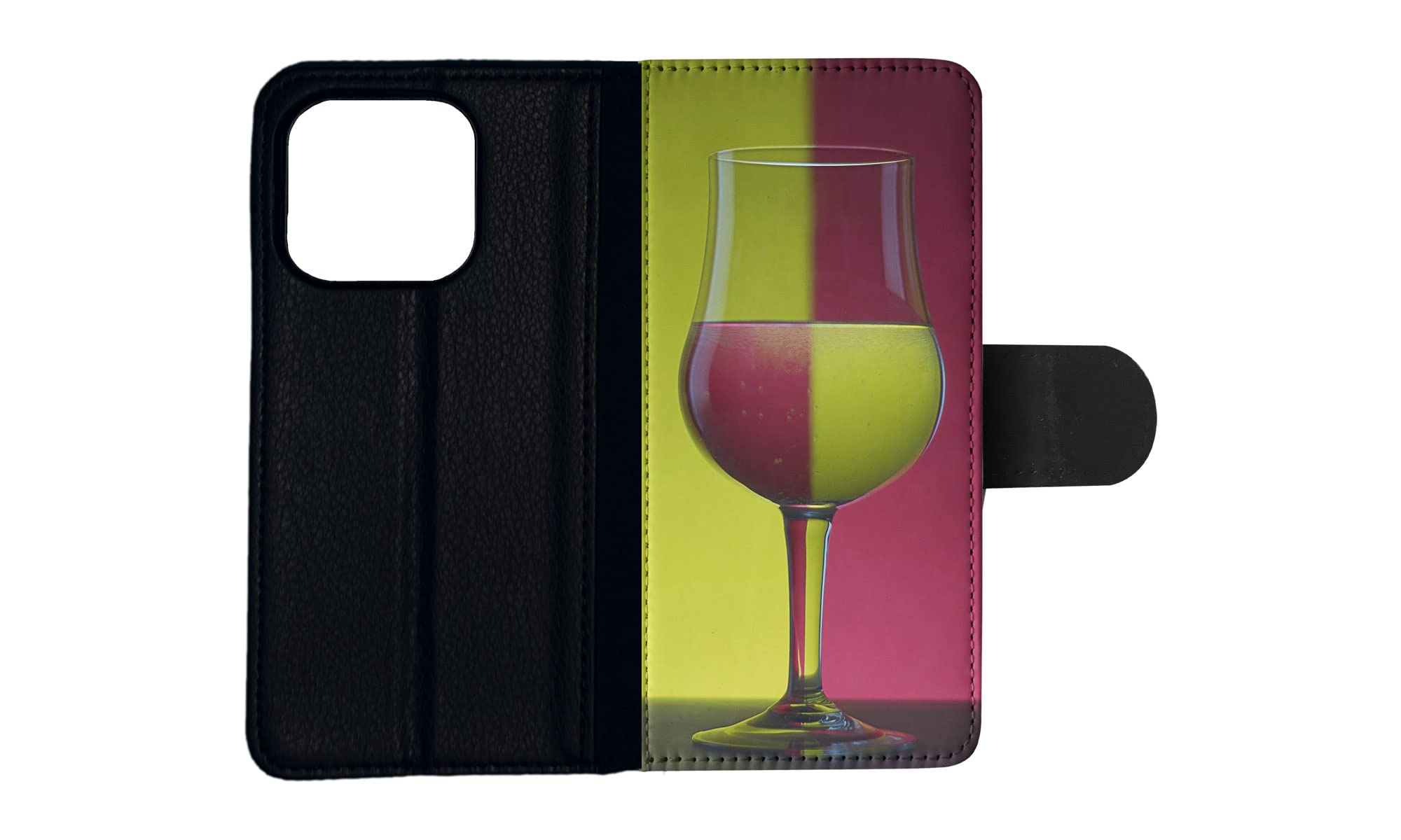 Premium Flip Wallet Phone Case with Wine Glass Holder for Apple iPhone 13 Pro - Stylish & Functional Accessory for Parties, Travel, and Nightlife