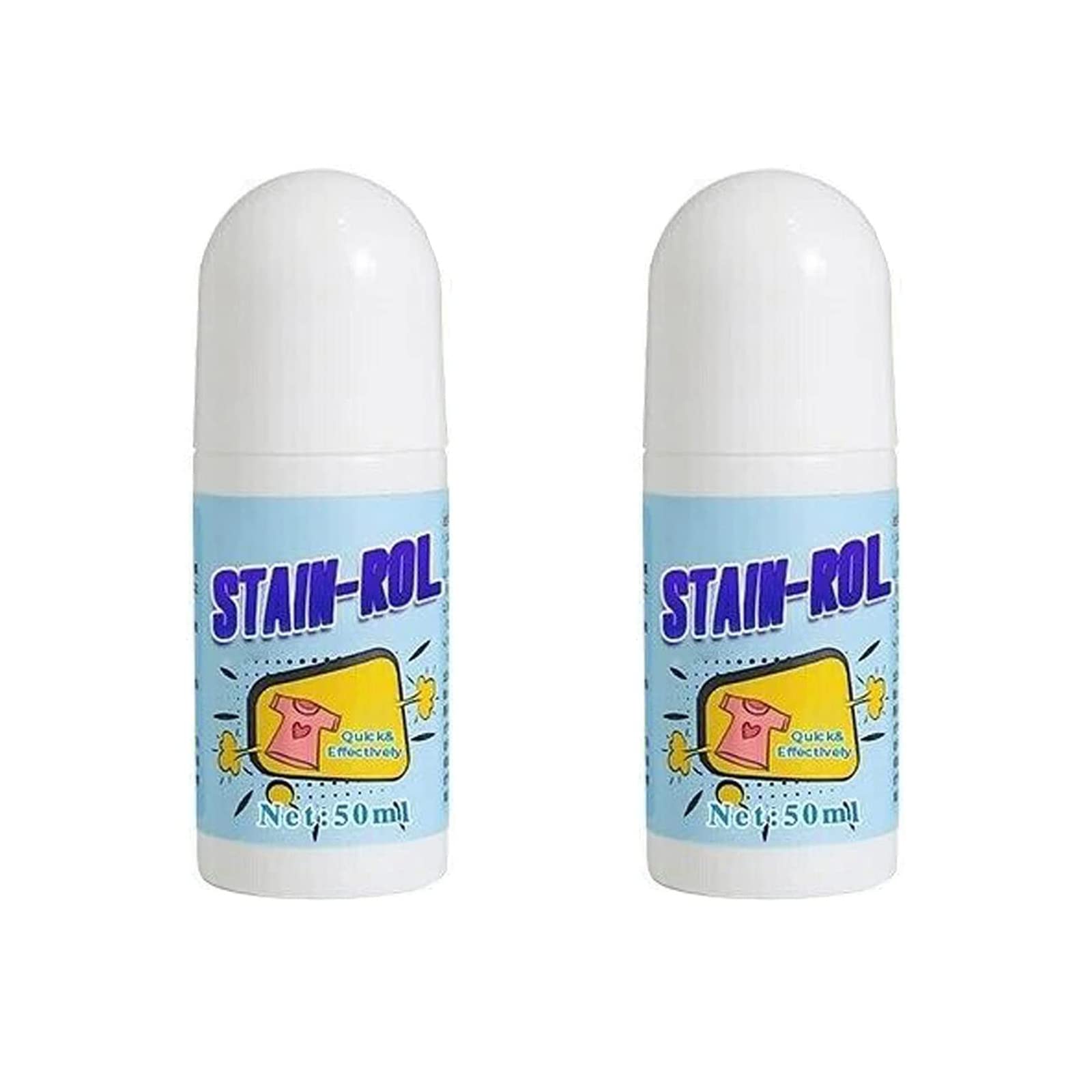 XINGYUSP Stain Remover Pen - Roll Bead Design, Portable Instant Clothes Cleaner, No-Wash Quick Decontamination, Safe for All Fabrics, Emergency Stain Removal (2 Pack) - Perfect for Travel, Office, School & Home Use
