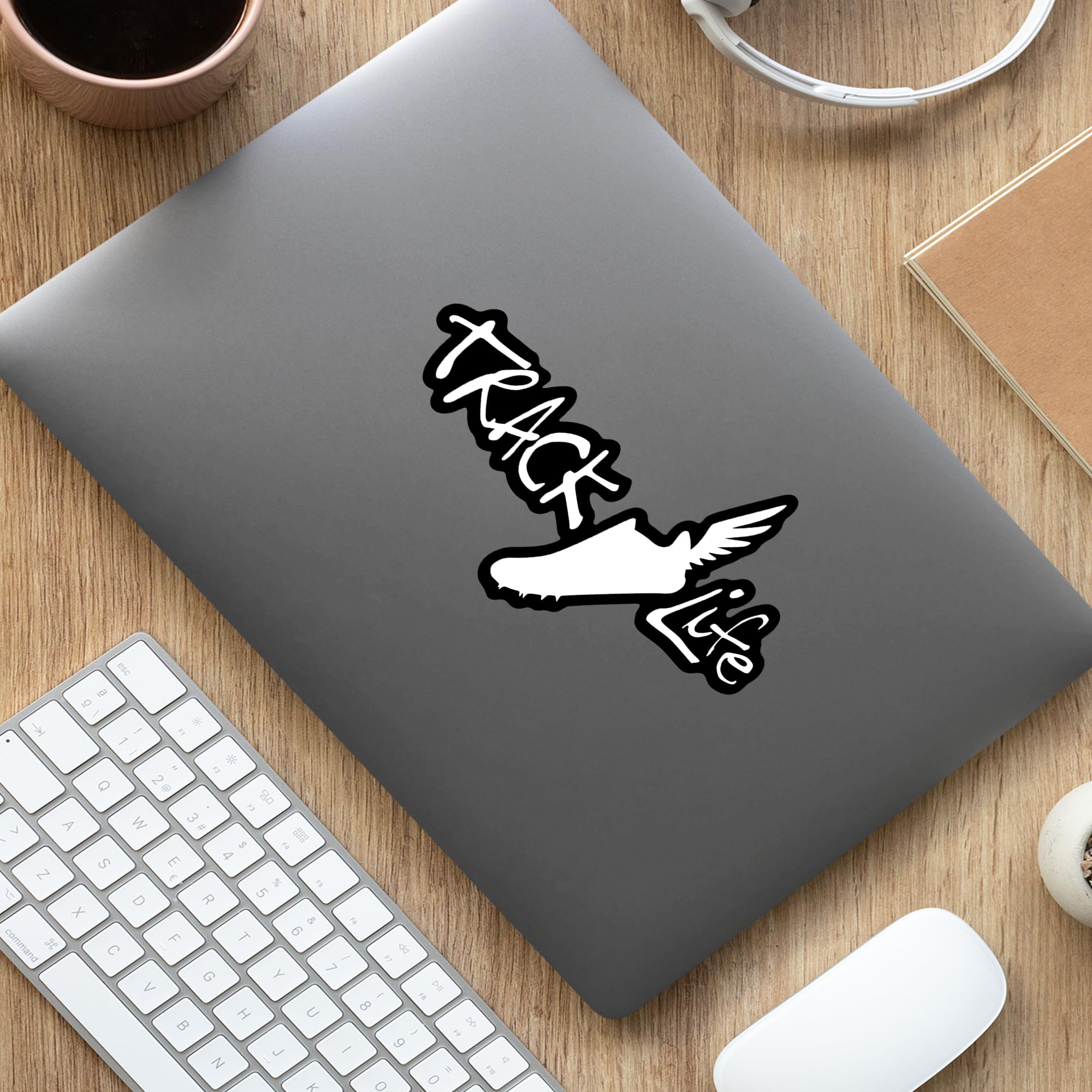 Track Life Vinyl Decal Sticker - 7 Inch White Car Sticker for Cars, Trucks, Vans & SUVs | Waterproof Laptop, Cup & Wall Decal | Perfect for Racing Enthusiasts & Vehicle Customization | KCD2795