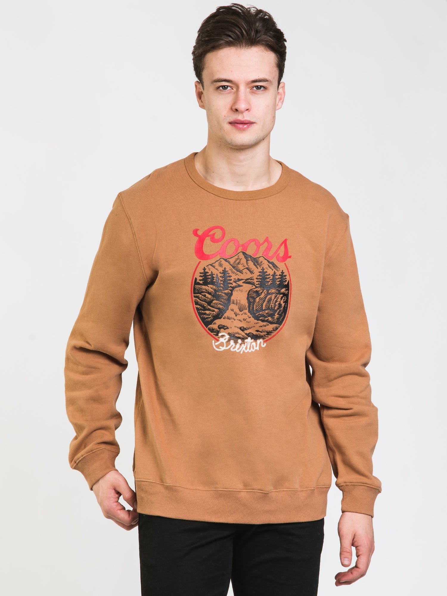 BRIXTON X COORS ROCKY CREW SWEATER - Men's Casual Pullover Sweatshirt for Winter & Fall | Clearance Sale | Perfect for Outdoor Adventures & Streetwear Fashion