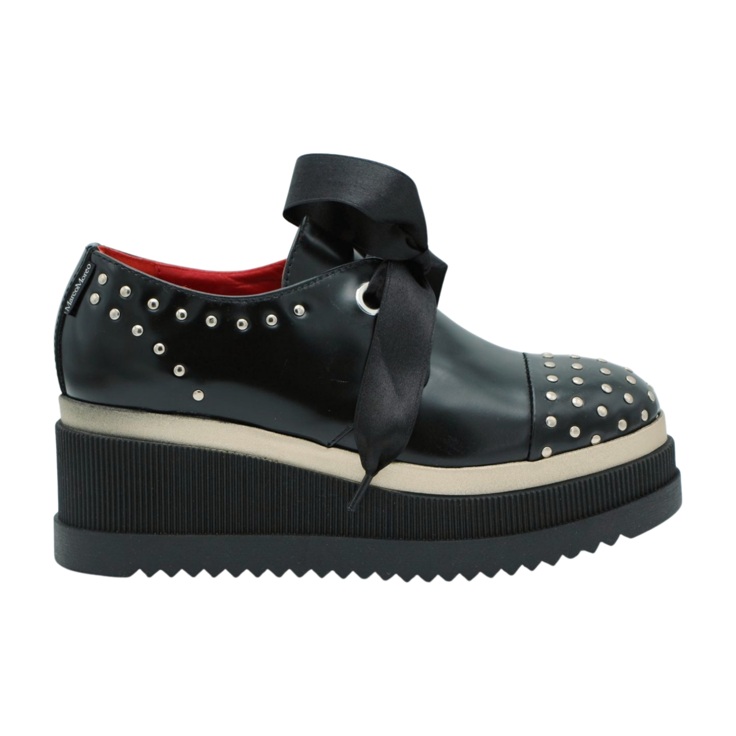 MARCO MOREO Black Leather Studded Platform Brogue G1990 - Stylish Punk Gothic Shoes for Men & Women | Perfect for Parties, Concerts & Alternative Fashion
