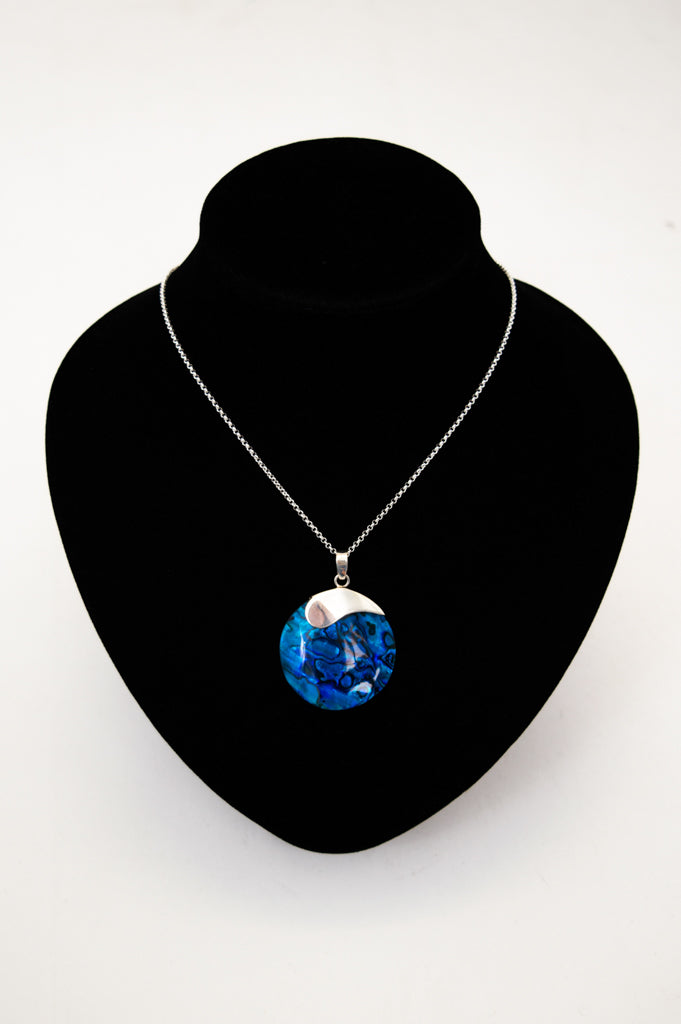 Blue Round Shell Necklace - Handmade Beach Jewelry for Women - Perfect for Summer Vacations, Boho Outfits & Beach Weddings