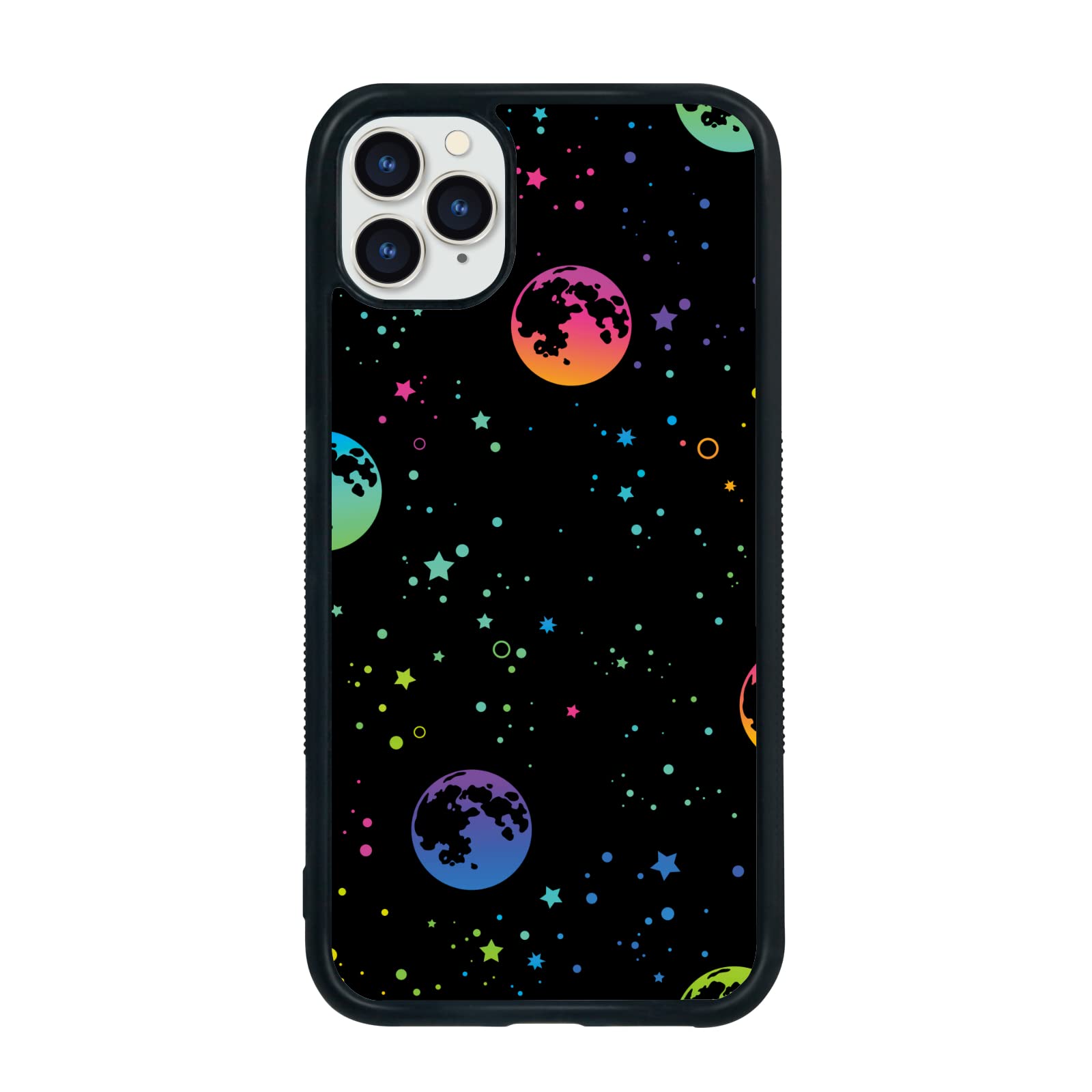 Outer Space Shockproof Phone Case for iPhone 11 Pro Max 6.5 Inch - Cute Planet Design Protective Cover for Women Men (Black) | Perfect for Daily Use, Travel & Gift Giving