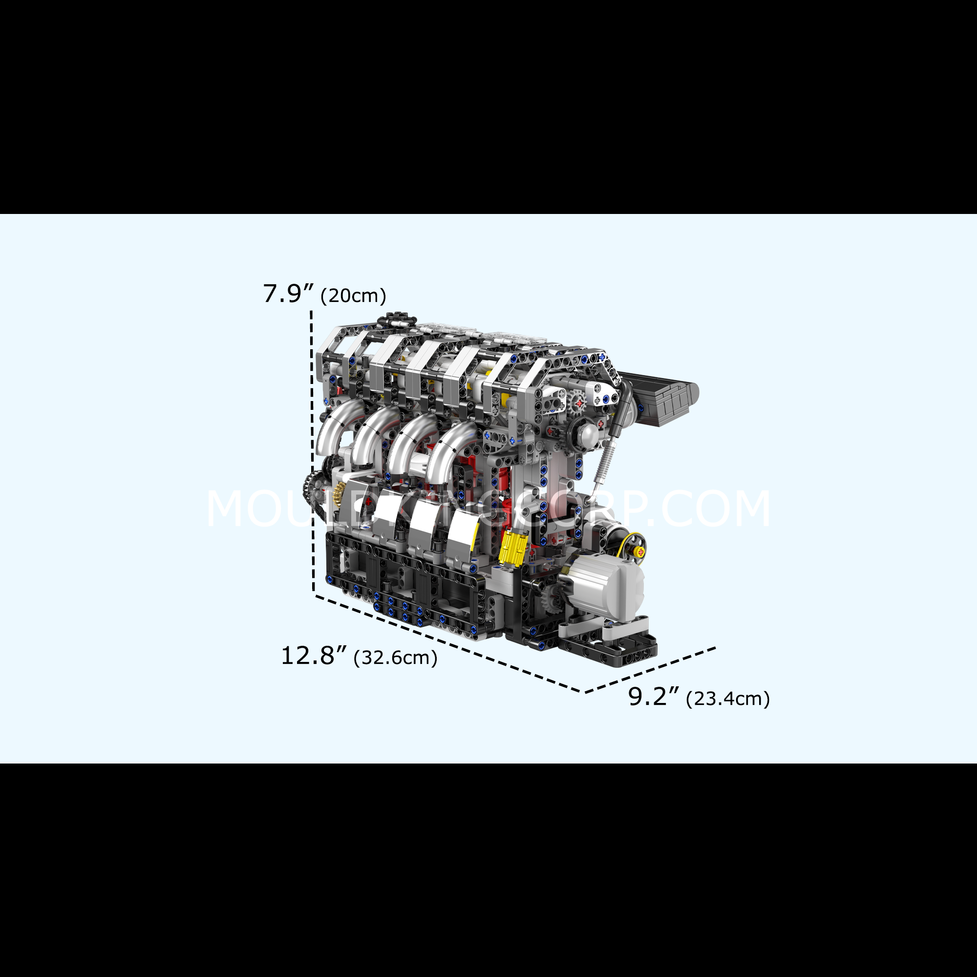 Mould King 10087 Motorized L4 Gasoline Engine Model Building Kit - 1787 Piece STEM Educational Toy for Adults & Teens | DIY Assembly Project for Engineering Enthusiasts, Home Display & Gift Idea