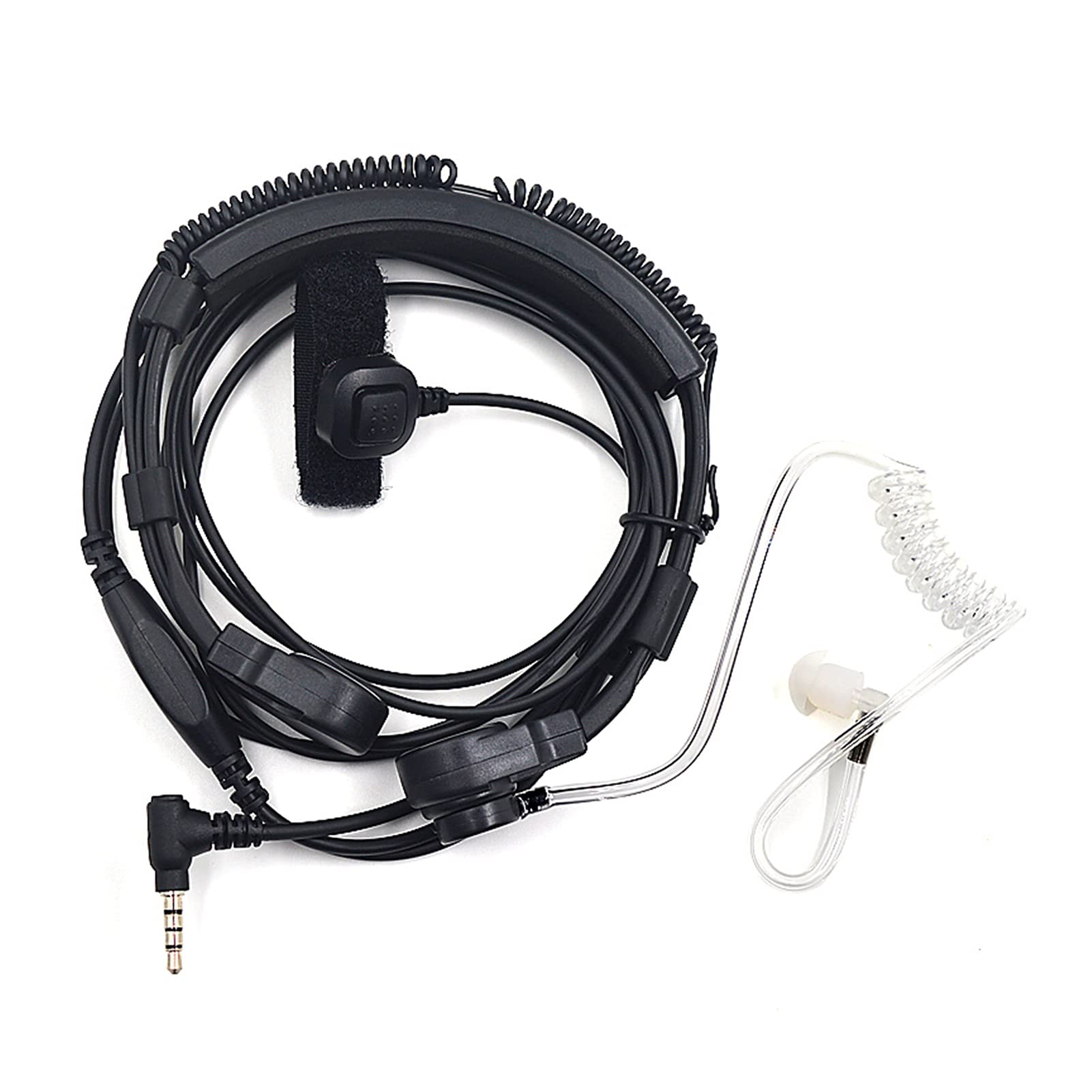 BMINO Throat Microphone Headset - Covert Earpiece with PTT for Walkie Talkie Radios - Compatible with Yaesu, Vertex FT-60R, VX-3R, VX-5R, FT-250R - Perfect for Security, Surveillance & Outdoor Adventures