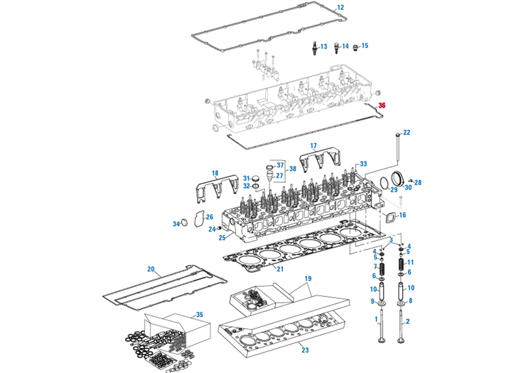 DD15 Camshaft Housing Gasket (Cylinder Head Upper) - A4720160680 Replacement Part for Freightliner Trucks - Engine Repair & Maintenance Solution