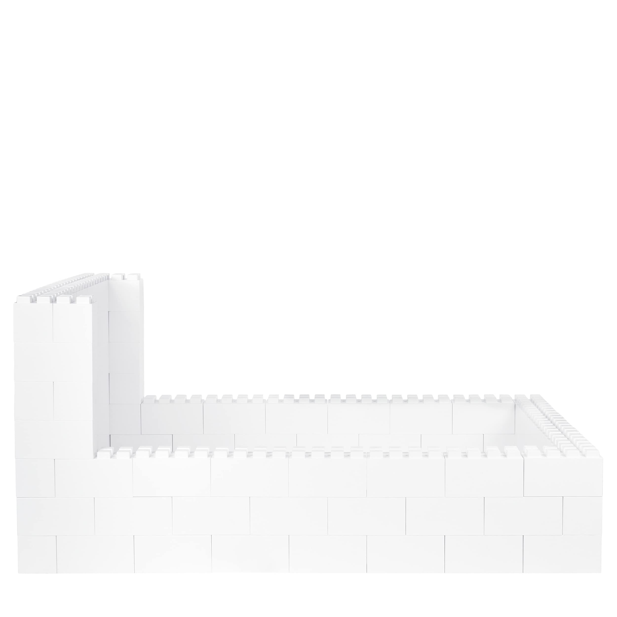 EverBlock Full Bed Surround with Headboard Kit - 5’ x 7’ 6” x 4’ 1” Modular Bed Frame & Headboard System | Giant Interlocking Building Blocks for DIY Furniture | Easy Connect & Reusable Black Blocks | Perfect for Kids Rooms, Dormitories & Custom Bed Designs