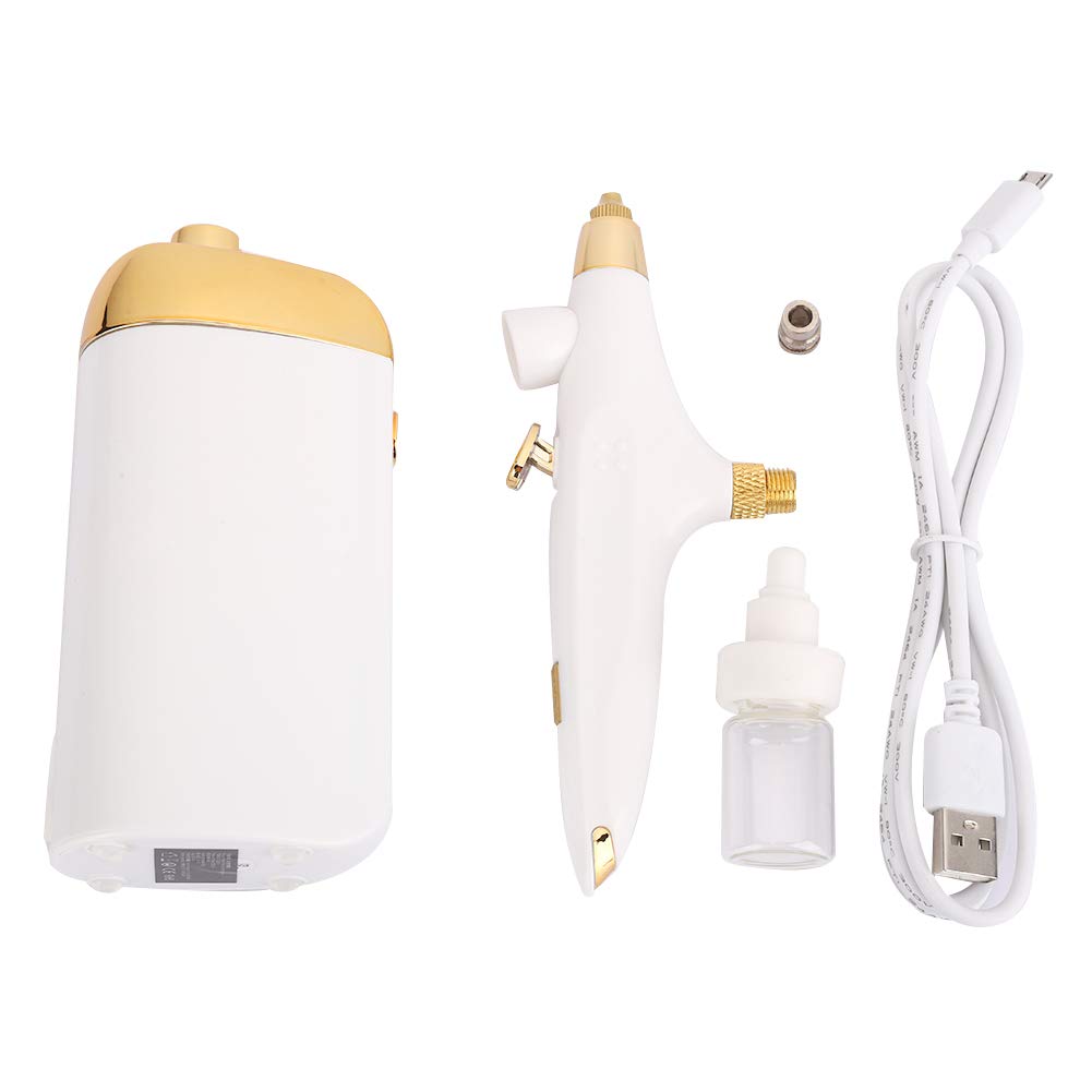 Portable Airbrush Makeup Machine - Handheld Oxygen Injection Moisturizing Beauty Device with Tattoo Paint Spray Gun for Home & Professional Use | Perfect Gift for Women (White) | Ideal for Skincare, Makeup Application & Cosmetic Tattooing