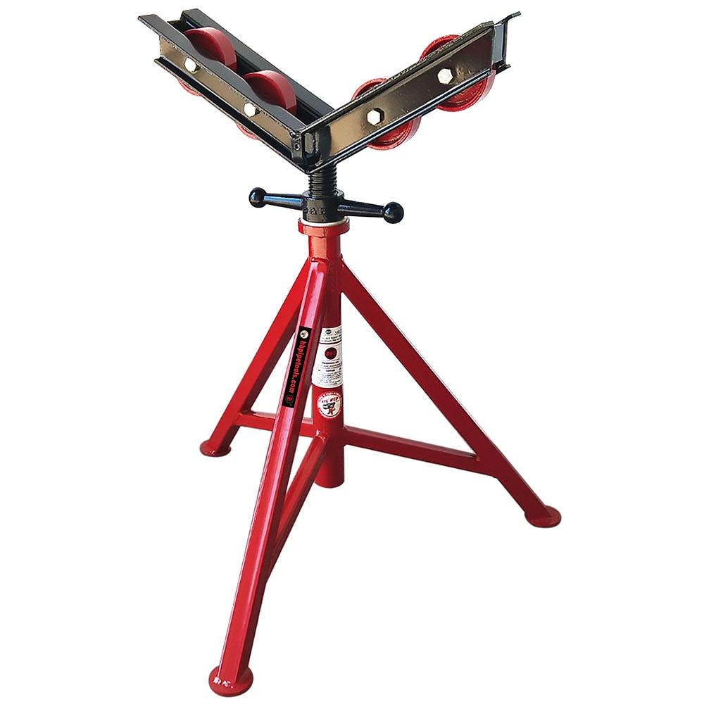 B&B Pipe Tools 3512 Giant 3-Piece Pipe Jack and Steel Wheels Set - Heavy Duty Construction Equipment for Plumbing, HVAC, and Pipe Installation