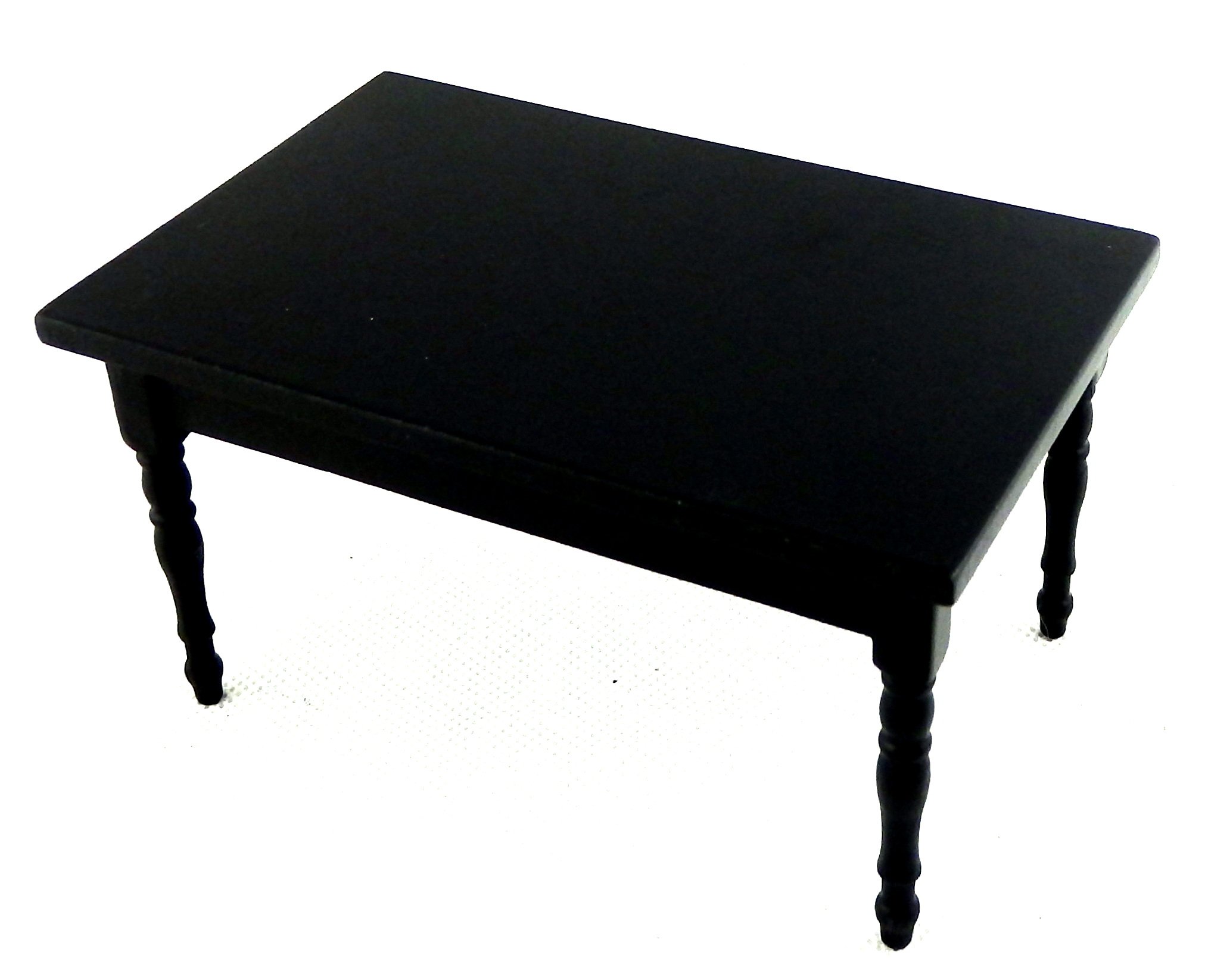 Melody Jane 1:12 Scale Miniature Wooden Black Dining Table - Dollhouse Kitchen & Dining Room Furniture for Realistic Home Decor