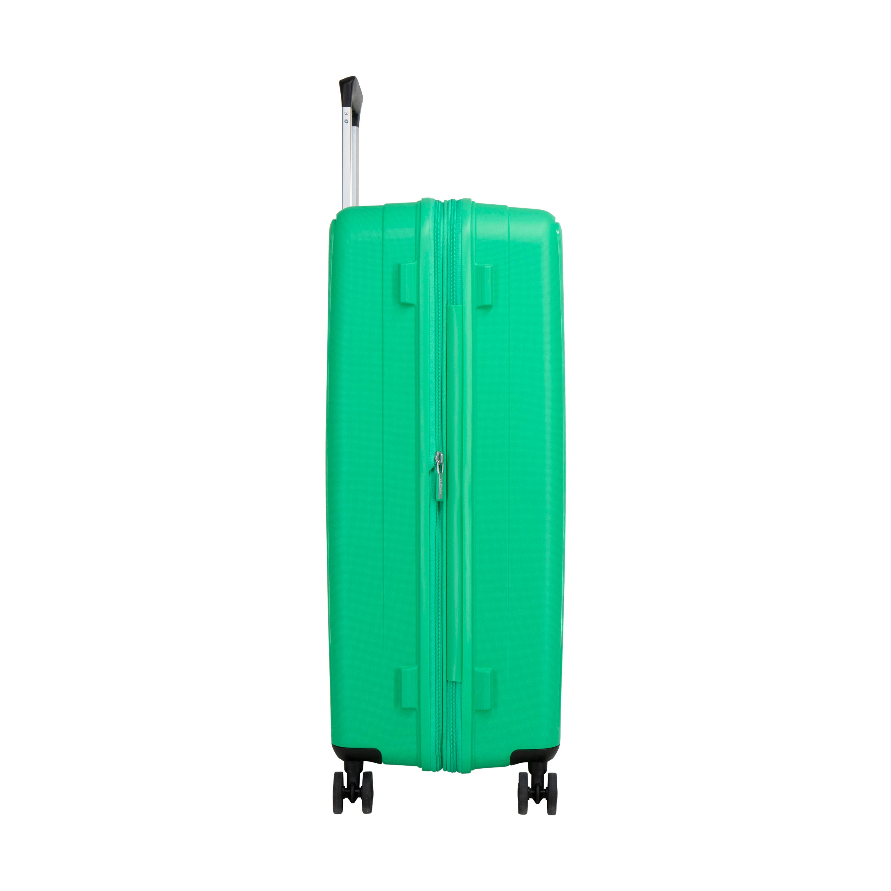 American Tourister Rejoy Spinner Expandable 3-Piece Luggage Set - Lightweight Hardshell Suitcase with 360° Wheels for Travel, Business & Vacation (Black)