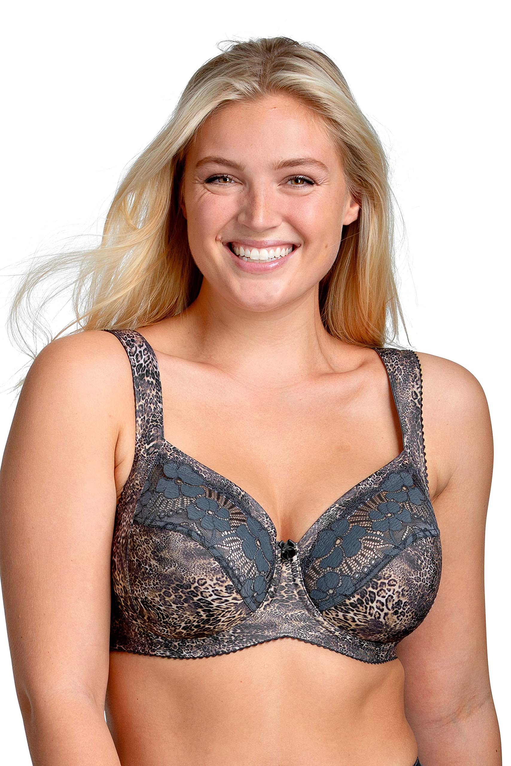 Miss Mary of Sweden Leo Underwired Elastic Lace Bra - Unpadded Cups, Luxurious Animal Print Design for Women | Perfect for Everyday Wear, Date Nights & Special Occasions