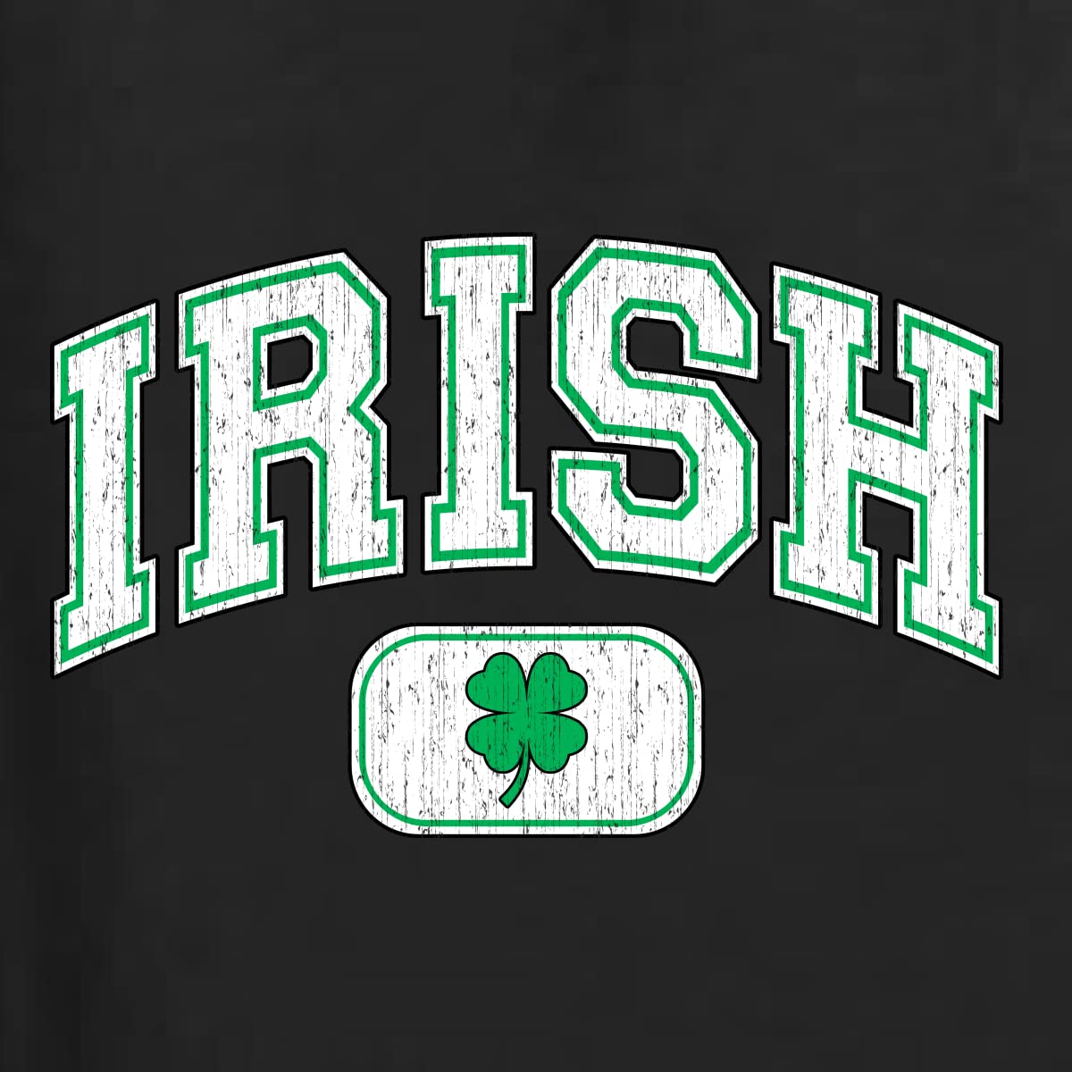 Vintage White Lucky Charm Irish Clover St. Patrick's Day Women's Graphic Long Sleeve T-Shirt | Cute Casual Tee for St. Paddy's Party, Irish Festival & Everyday Wear