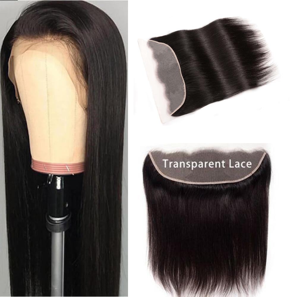 13x4 Transparent Lace Front Wig - Natural Black 180% Density Human Hair - Perfect for Daily Wear, Parties & Special Occasions