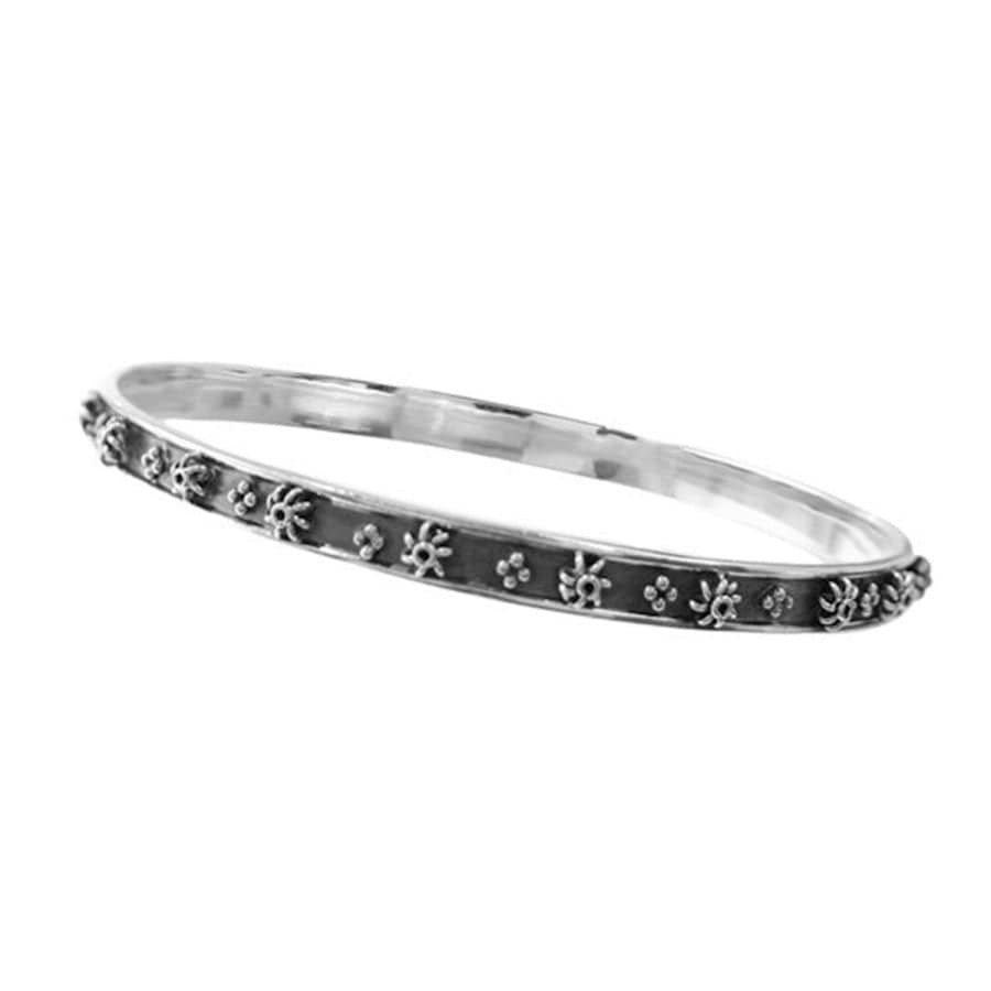 Bali Sundew Bangle - Handmade Silver Bangle Bracelet for Women, Boho Jewelry Gift for Her, Perfect for Beach Vacations & Summer Outfits