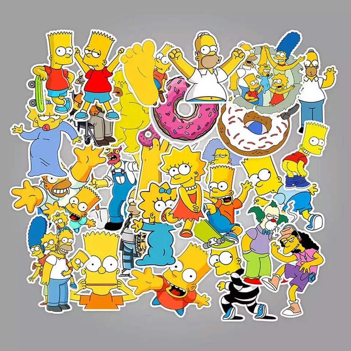 Simpson Family Stickers - Waterproof Decals for Laptop, Water Bottle, Luggage, Snowboard, Bicycle & Skateboard | Fun Aesthetic Vinyl Stickers for Kids, Teens & Adults | Perfect for School, Travel & Sports Gear Customization