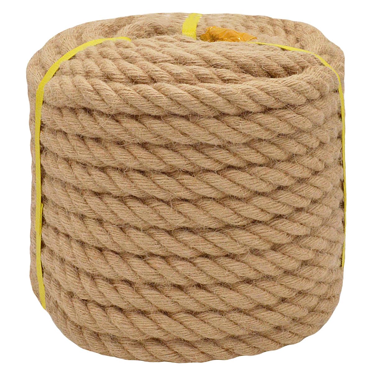 Natural Thick Twisted Manila Jute Rope - 3/4 Inch x 50 Feet for DIY Crafts, Stair Railings, Hammock Making & Home Decor | Durable Hemp Rope for Indoor/Outdoor Use, Gardening, and Coastal Themed Decorations