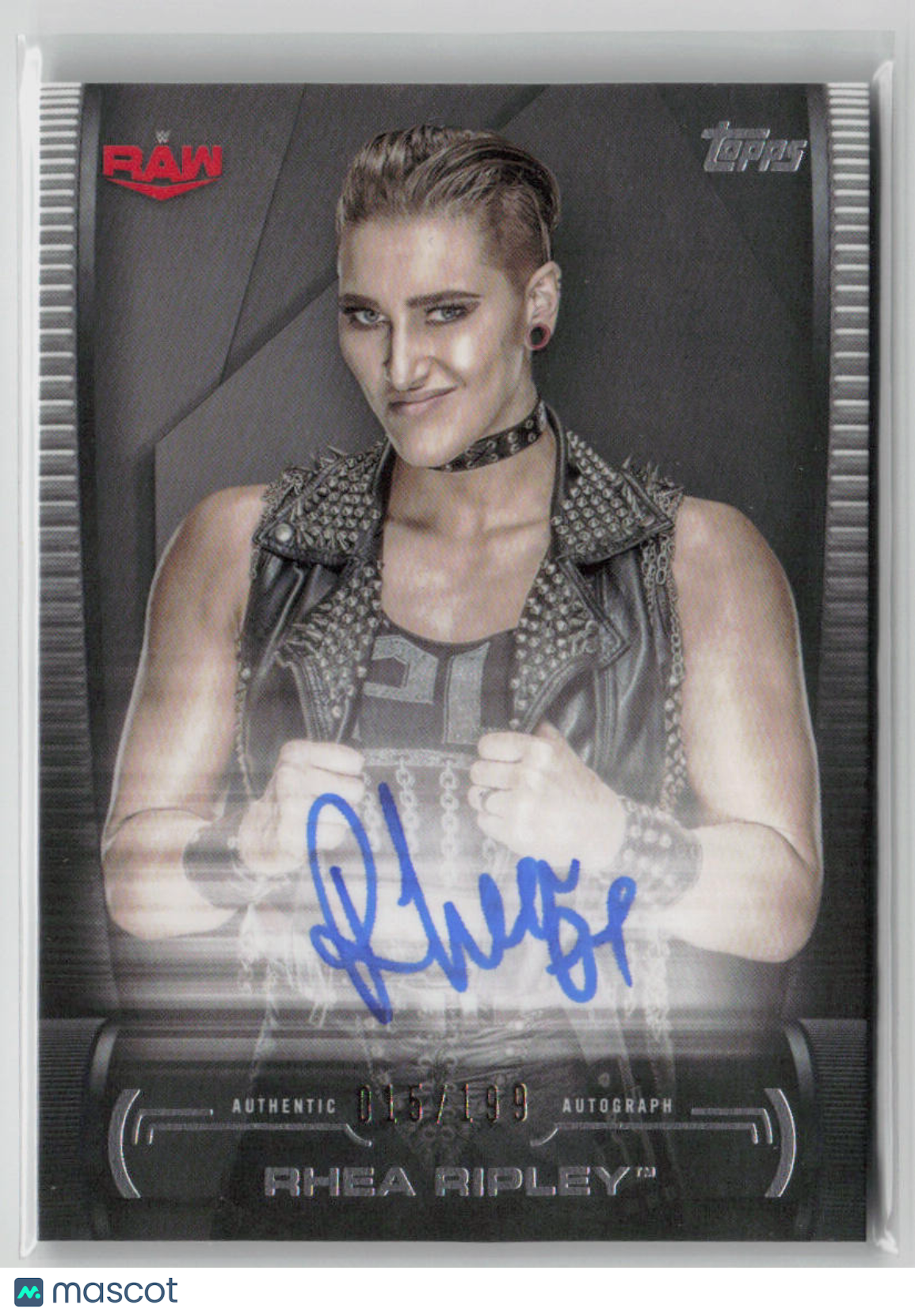 2021 Topps WWE Undisputed Rhea Ripley Superstar Autograph Card 015/199 #A RP - Rare Collectible Wrestling Trading Card for Fans & Collectors