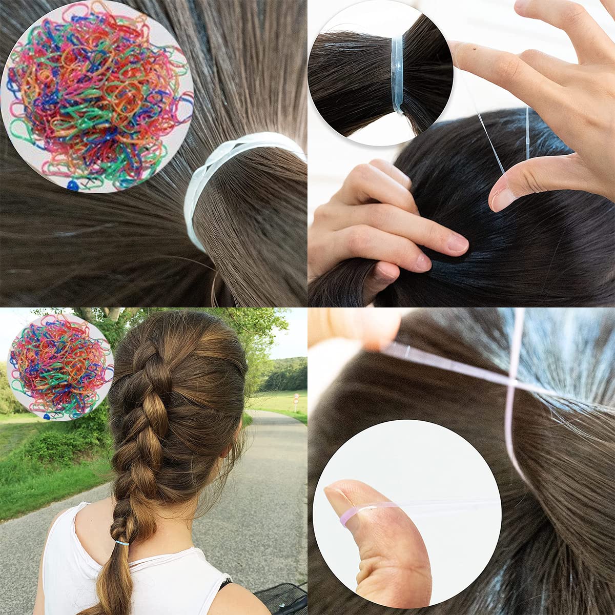 1000PCS Elastic Hair Ties Mini Rubber Bands - Colorful Disposable Hair Bands for Kids, Girls & Adults - Perfect for Braids, Ponytails & Daily Hair Styling