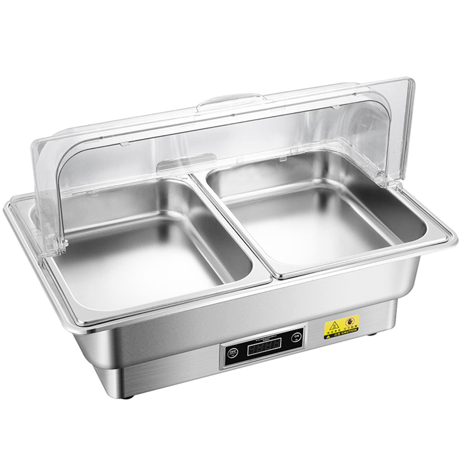 Electric Chafing Dish Buffet Set - Half Size with Lid, Stainless Steel Catering Chafer for Buffets, Parties & Events - Keep Food Warm for Hours - Perfect for Restaurants, Weddings & Catering Services