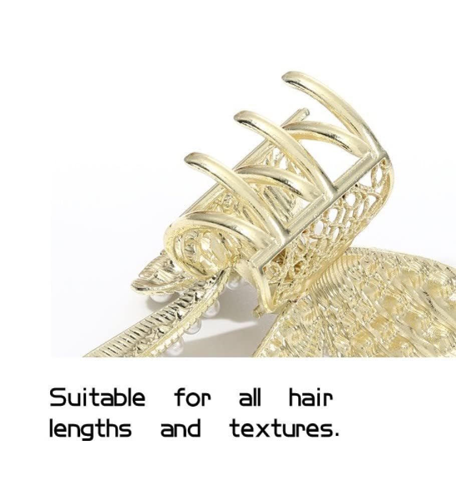 Kardiff Gold Butterfly Hair Claw Clips for Women & Girls - 2 Pack Metal Hair Accessories for Ponytails, Buns & Updos