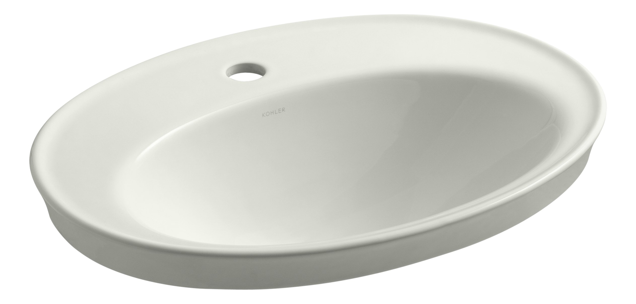 KOHLER K-2075-1-NY Serif Self-Rimming Bathroom Sink with Single-Hole Faucet Drilling, Dune Color - Modern Drop-In Vanity Sink for Bathroom Remodeling, Powder Room & Guest Bath Installation