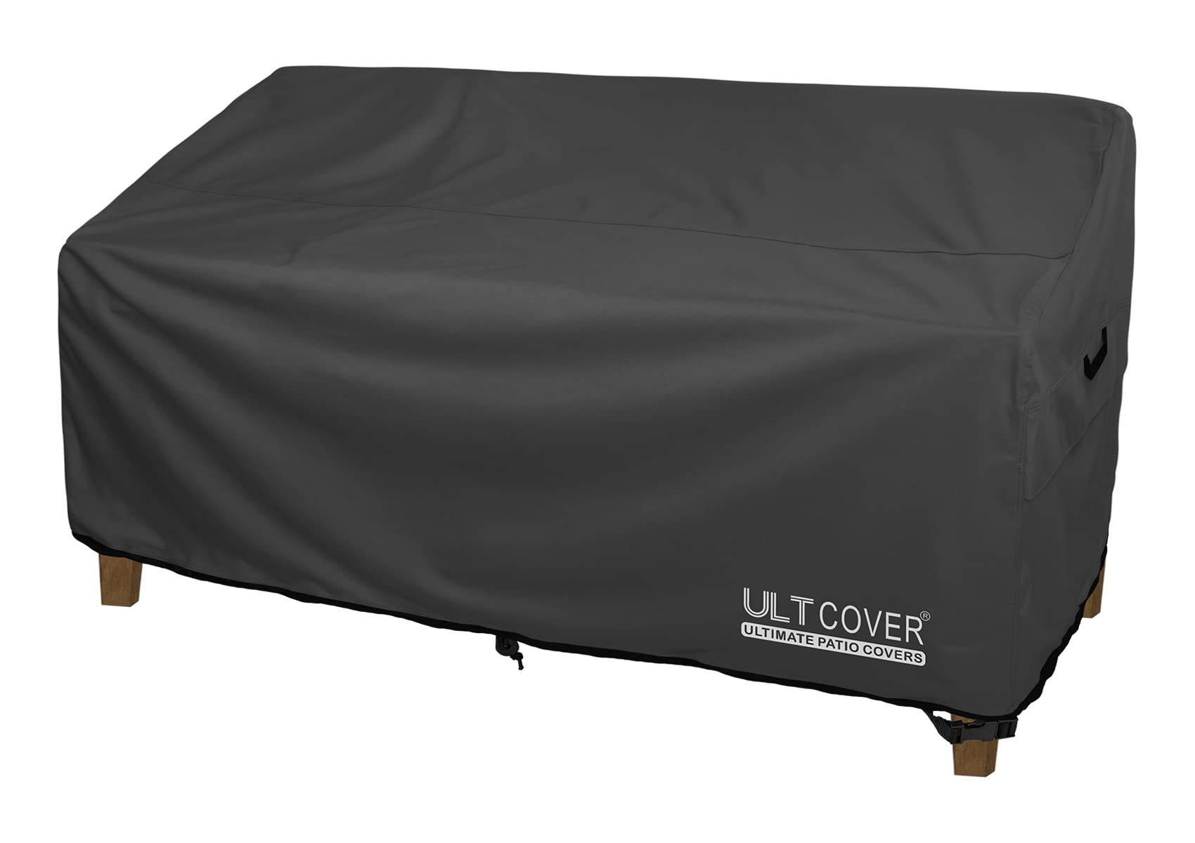 ULTCOVER Waterproof Outdoor Deep Seat Sofa Bench Cover 90W x 40D x 35H Inch - Heavy Duty Patio Furniture Couch Protector for Rain, Snow, UV Protection - Perfect for Deck, Garden, Backyard (Black)