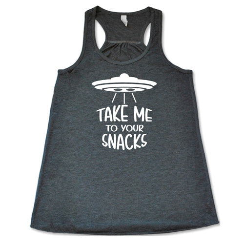 Take Me To Your Snacks T-Shirt - Funny Alien UFO Graphic Tee for Sci-Fi Fans & Snack Lovers - Perfect for Comic Con, Cosplay & Casual Wear