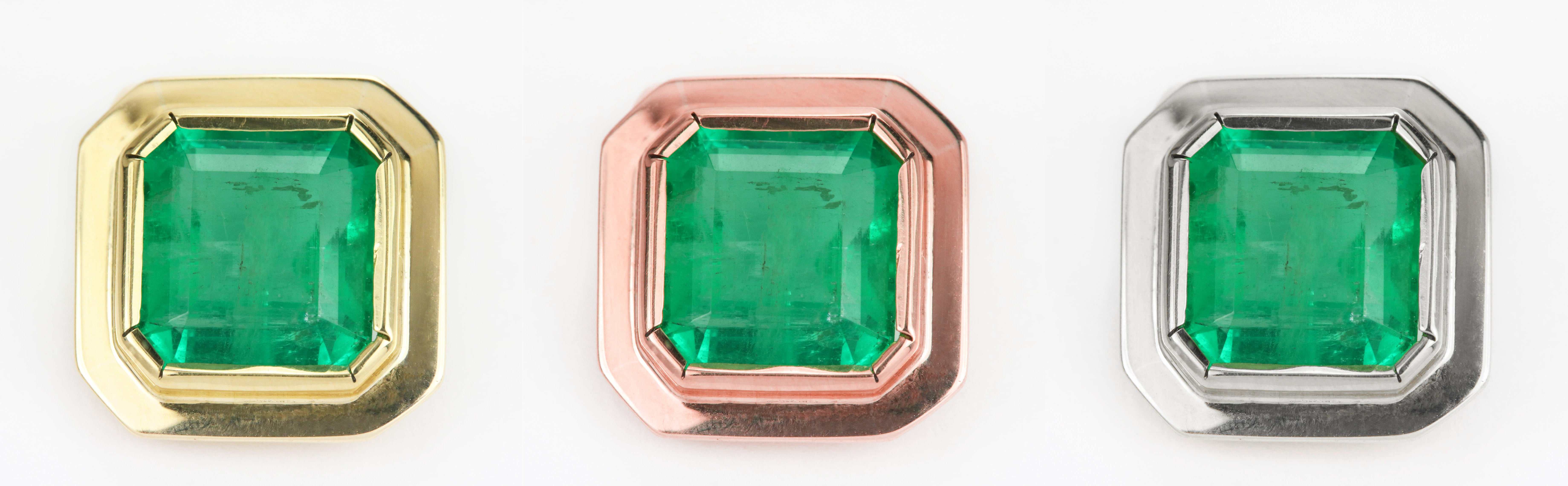 3.0 Carat Bezel Set Asscher Cut Emerald Necklace in 14K Gold - Rich Green Gemstone Jewelry for Women, Perfect for Weddings, Anniversaries & Special Occasions