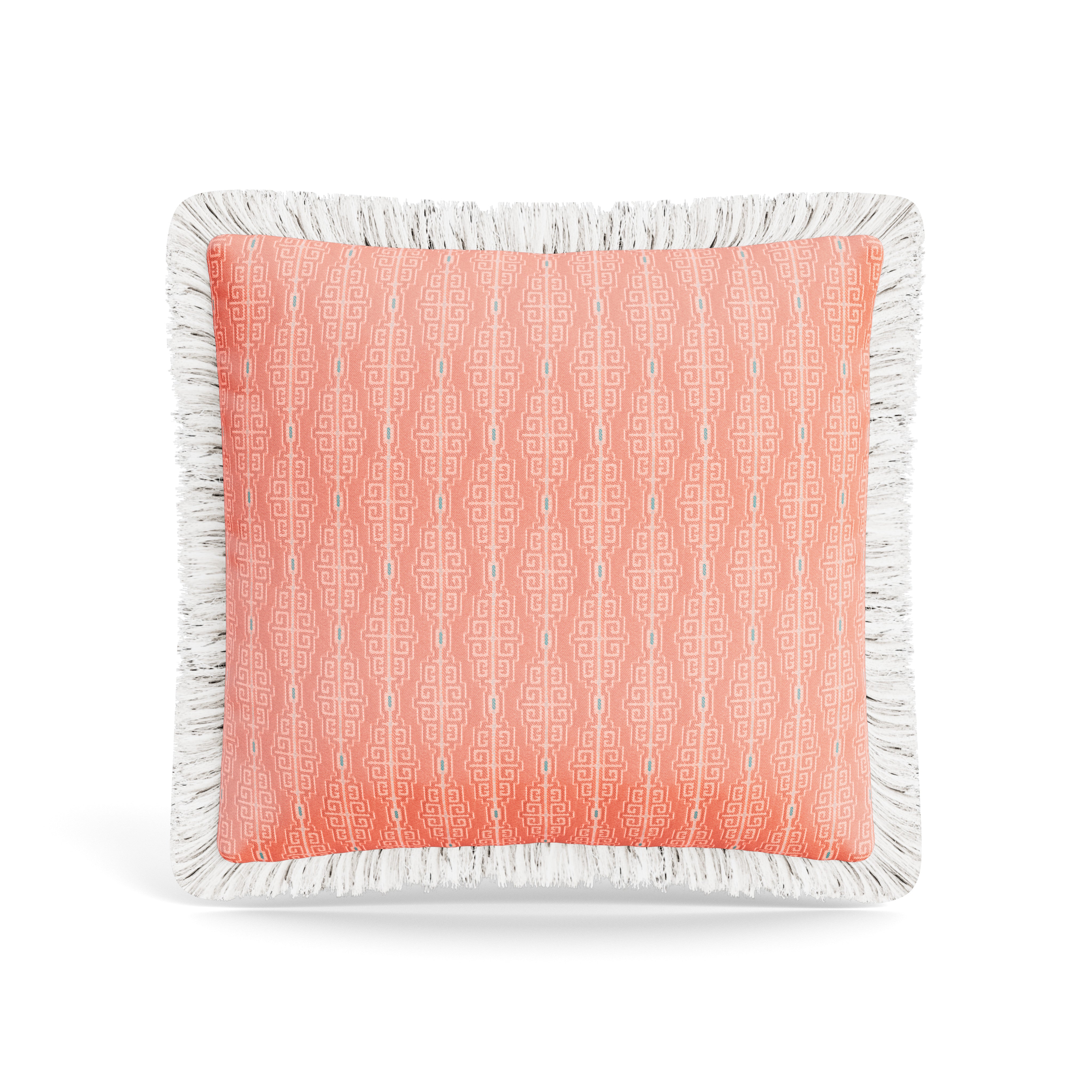 Elegant Fretwork Decorative Pillow with Luxurious Trim - Perfect for Sofa, Bed & Home Decor