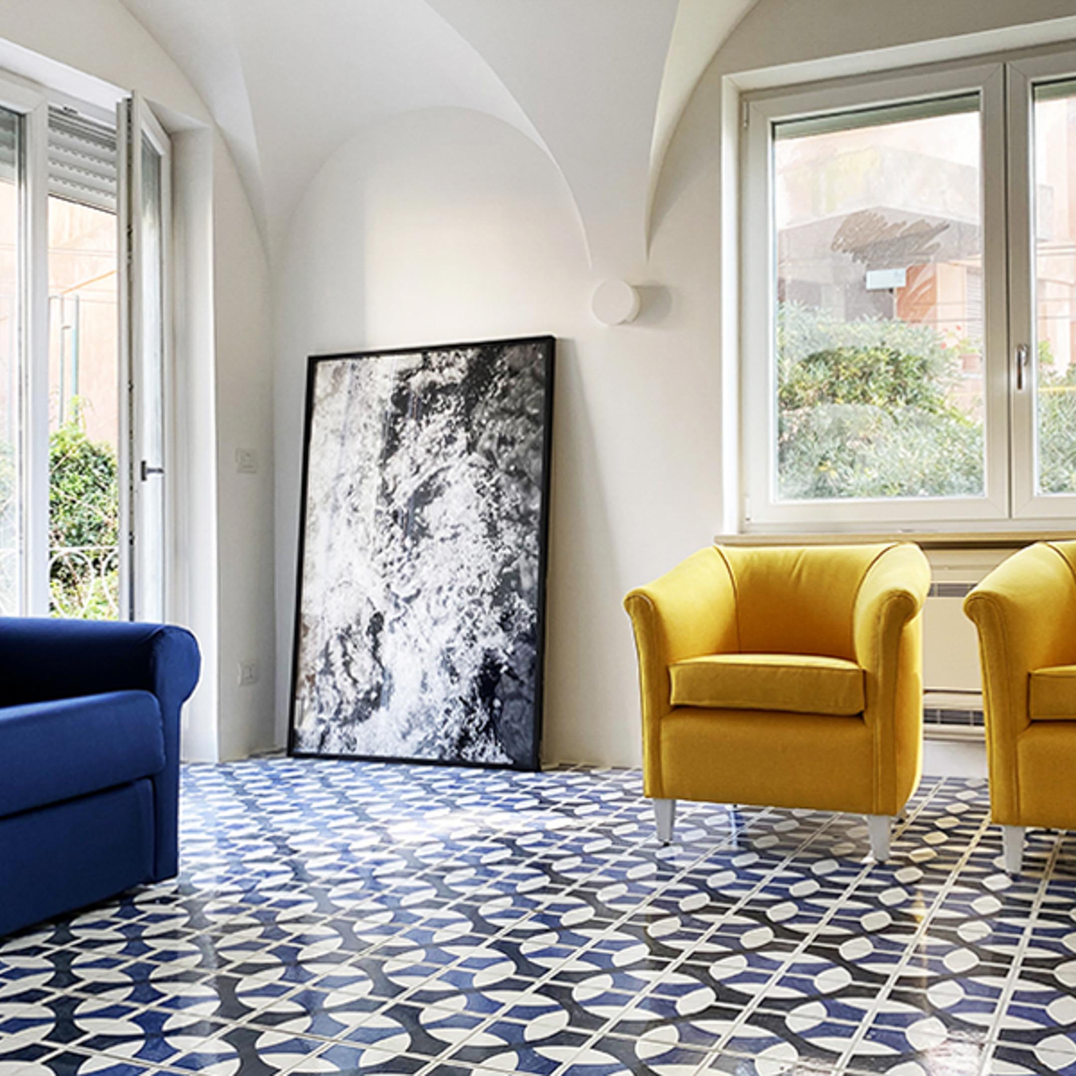 Vita Sole 03 Spanish Encaustic Cement Tiles - Handmade Orange County Terracotta Floor & Wall Tiles for Kitchen, Bathroom, Patio & Outdoor Decor