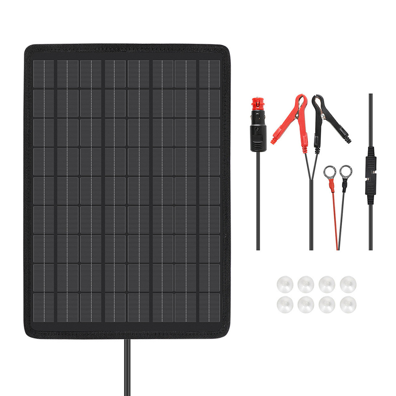 Renogy 10W Solar Battery Trickle Charger & Maintainer for Cars, Boats, RVs - Waterproof 12V Solar Panel Charger with Alligator Clips - Perfect for Outdoor, Camping, and Emergency Power Backup