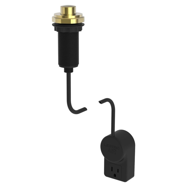 Duncan Air Activation Switch Garbage Disposer with Power Adapter - Polished Gold PVD Brass Finish for Kitchen Sink Waste Disposal System